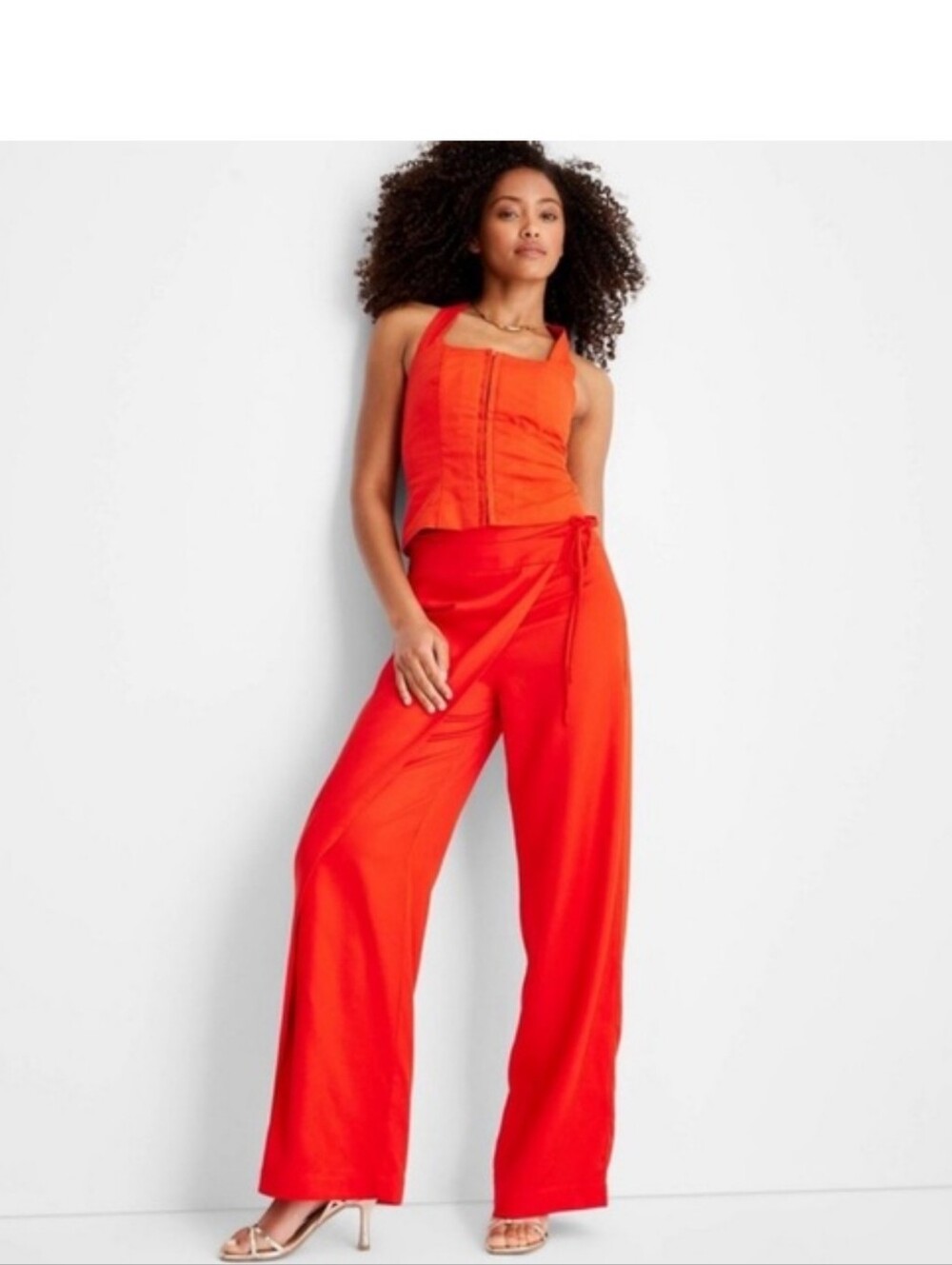Future Collective Wide-Leg Red Wrap Pants Jenee Naylor